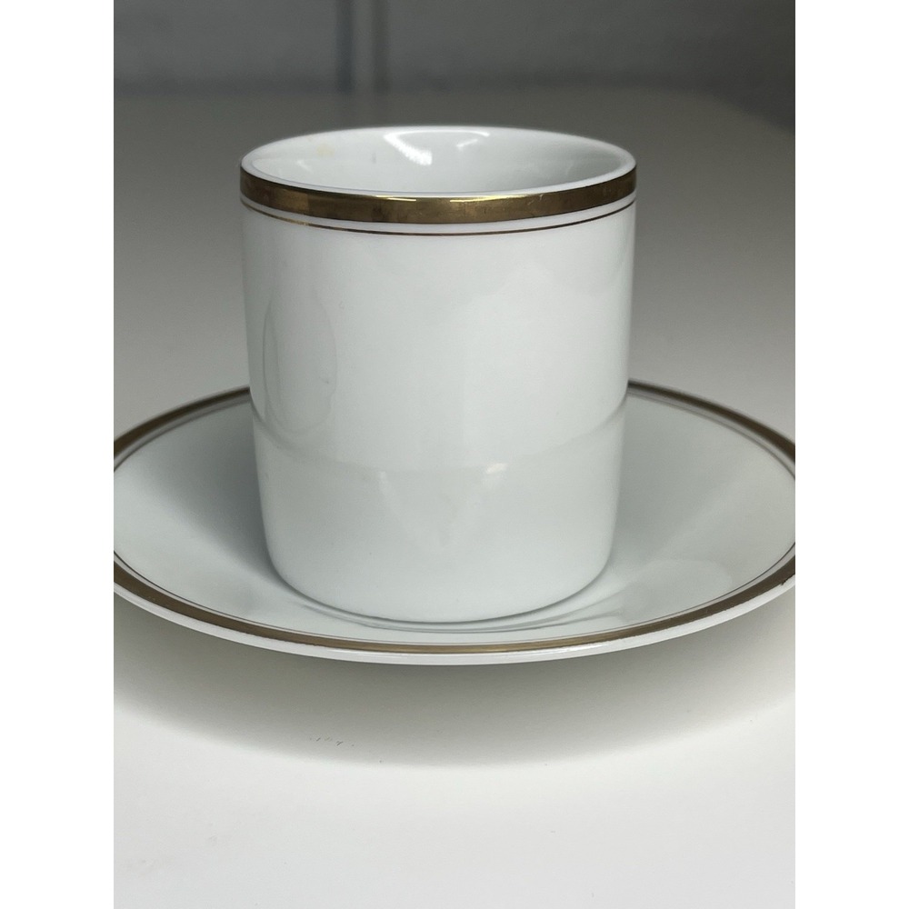 Williams Sonoma Brasserie Gold Trim Demitasse Espresso Cup‎ & Saucer Set 2 Japan - Picture 6 of 14